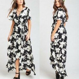 Show Me Your Mumu Sophia Wrap Maxi Dress Floral Lily Collins XL